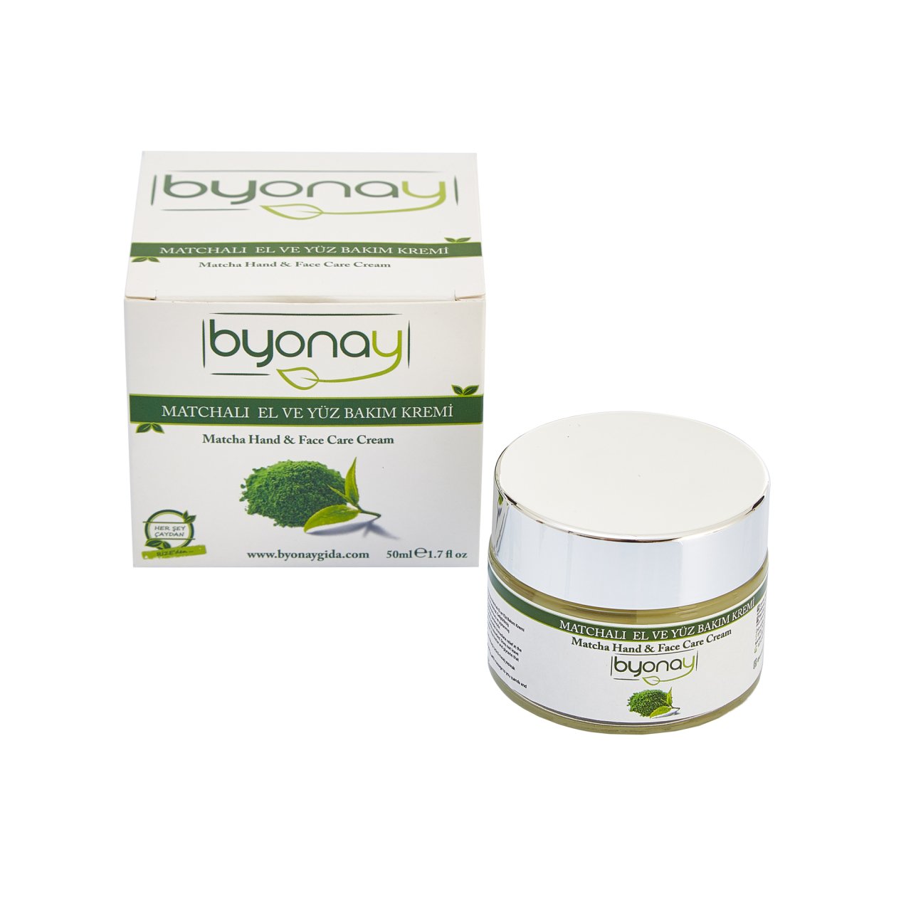 Byonay%20Matcha’lı%20El%20ve%20Yüz%20Bakım%20Kremi%2050%20ml